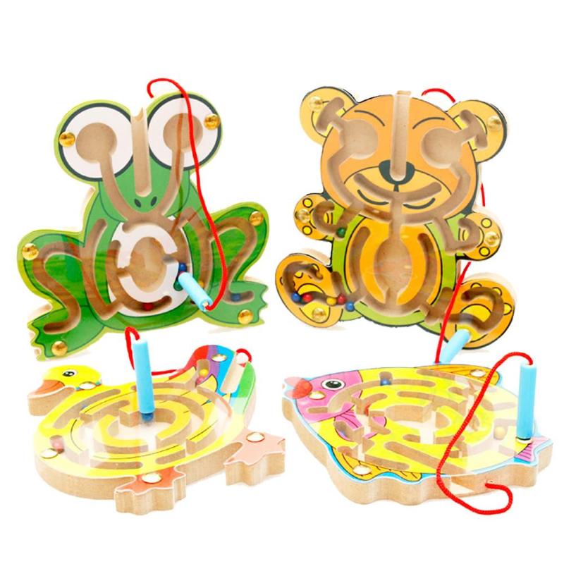 Kids Educational Toys Early Development Novelty Magnetic Labyrinth Wooden Maze Toy Children Birthday Gifts