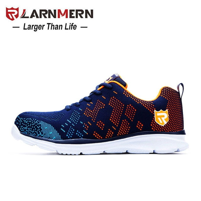LARNMERN Lightweight Breathable Men Safety Shoes Steel Toe Work Shoes For Men Anti-smashing Construction Sneaker With Reflective