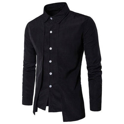 New Arrival Lapel Neck Buttons Down Top Men's Formal Dress Shirts Tuxedo Shirts Bridegroom Wedding Shirts For Men Stage Costume