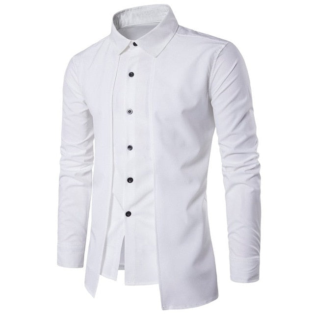 New Arrival Lapel Neck Buttons Down Top Men's Formal Dress Shirts Tuxedo Shirts Bridegroom Wedding Shirts For Men Stage Costume