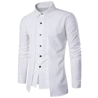 New Arrival Lapel Neck Buttons Down Top Men's Formal Dress Shirts Tuxedo Shirts Bridegroom Wedding Shirts For Men Stage Costume