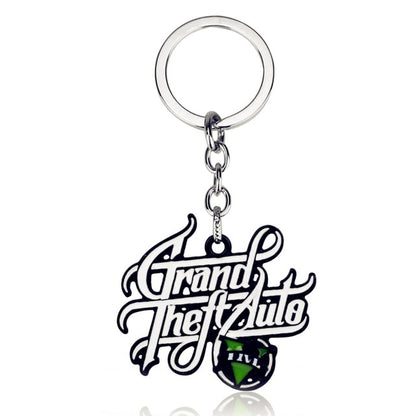 Hot Game PS4 GTA 5 Grand Theft Auto Keychain Key Chain For Fans Xbox PC Rockstar Key Ring Holder 4.5cm Jewelry Llaveros Jewellry