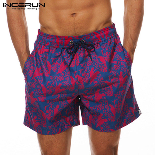 INCERUN Casual Men Shorts Printed Elastic Waist Quick Dry Bodybuilding Trunks Sweatpants Breathable Loose Shorts Plus Size 5XL