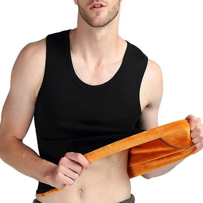 Plus Velvet Vest Mens Warm Thermal Undershirts Tank Tops Sleeveless Undershirts Crew Neck Hombre Undershirts  Winter Clothes