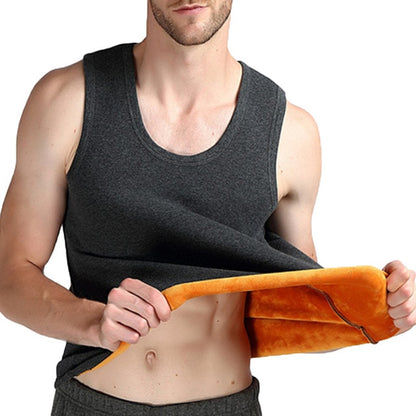 Plus Velvet Vest Mens Warm Thermal Undershirts Tank Tops Sleeveless Undershirts Crew Neck Hombre Undershirts  Winter Clothes