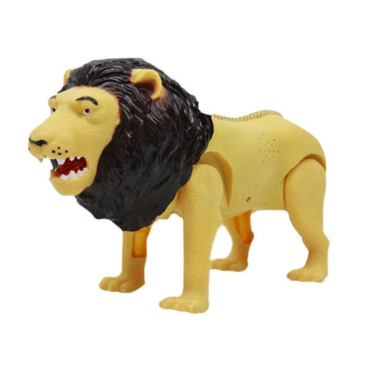 Simulation Plastic Lion Electric Toys Lighting Walking Sound Animal Models