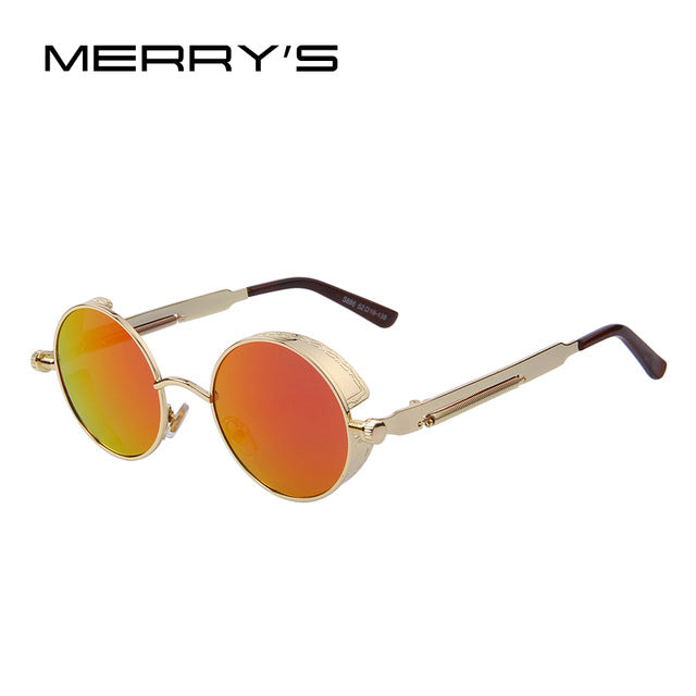 MERRYS Vintage Women Steampunk Sunglasses Brand Design Round Sunglasses Oculos de sol UV400