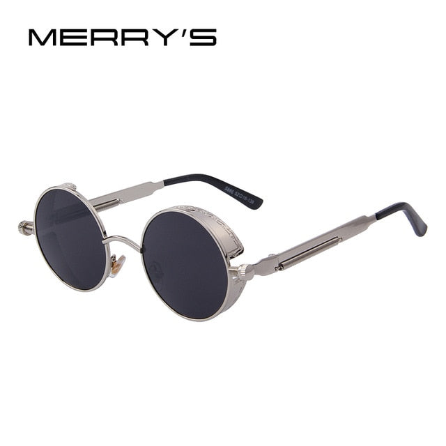 MERRYS Vintage Women Steampunk Sunglasses Brand Design Round Sunglasses Oculos de sol UV400