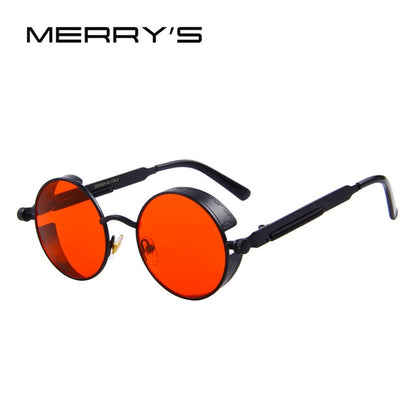 MERRYS Vintage Women Steampunk Sunglasses Brand Design Round Sunglasses Oculos de sol UV400