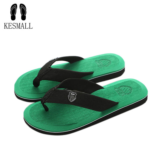KESMALL New Arrival Summer Men Flip Flops High Quality Beach Sandals Anti-slip Zapatos Hombre Casual Shoes Wholesale A10