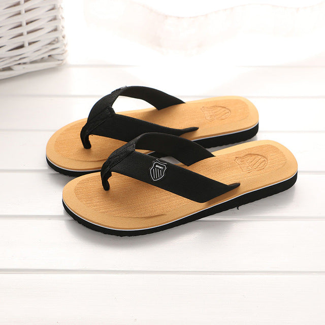 KESMALL New Arrival Summer Men Flip Flops High Quality Beach Sandals Anti-slip Zapatos Hombre Casual Shoes Wholesale A10
