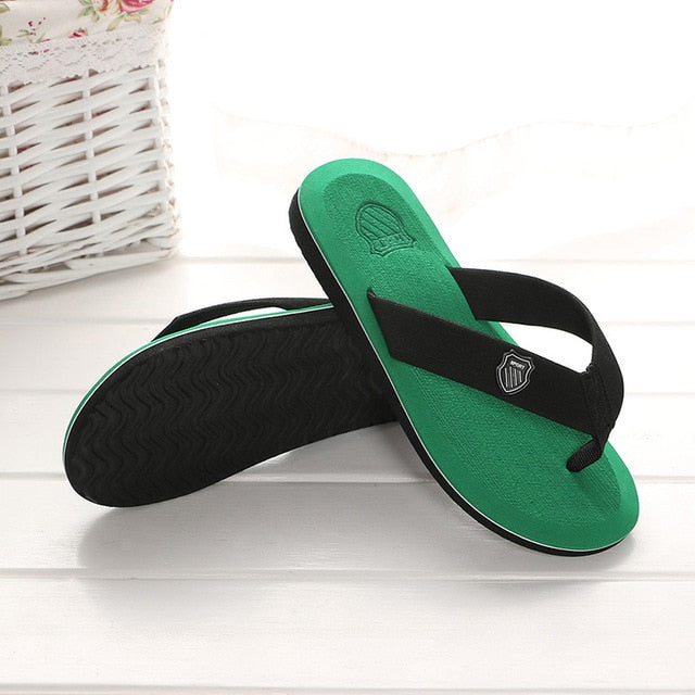 KESMALL New Arrival Summer Men Flip Flops High Quality Beach Sandals Anti-slip Zapatos Hombre Casual Shoes Wholesale A10