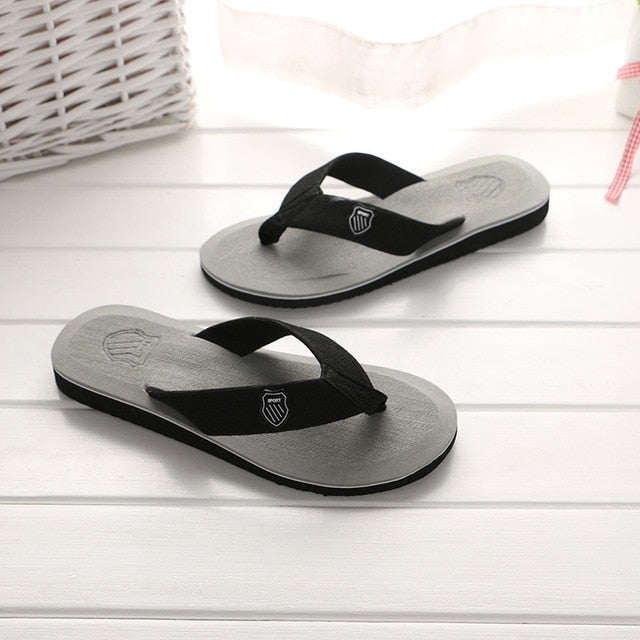 KESMALL New Arrival Summer Men Flip Flops High Quality Beach Sandals Anti-slip Zapatos Hombre Casual Shoes Wholesale A10