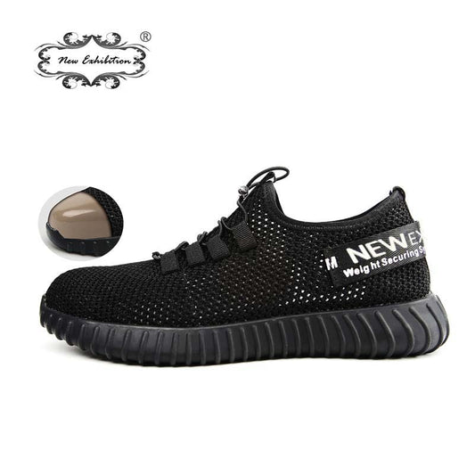 New exhibition breathable safety shoes men's Lightweight summer anti-smashing piercing work sandals Single mesh sneakers 35-46