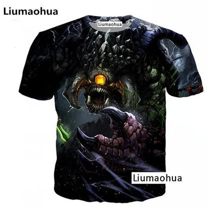 Liumaohua brand Divertente colazione full 3D tshirt stampa hamburger patatine pollo pepite divertenti design estate t-shirt