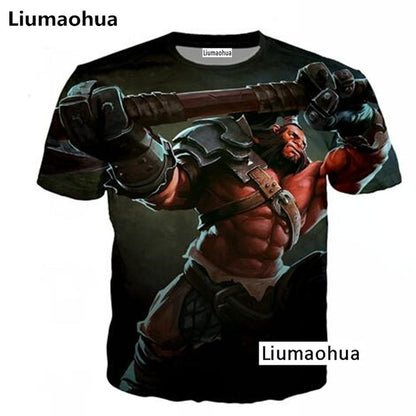Liumaohua brand Divertente colazione full 3D tshirt stampa hamburger patatine pollo pepite divertenti design estate t-shirt
